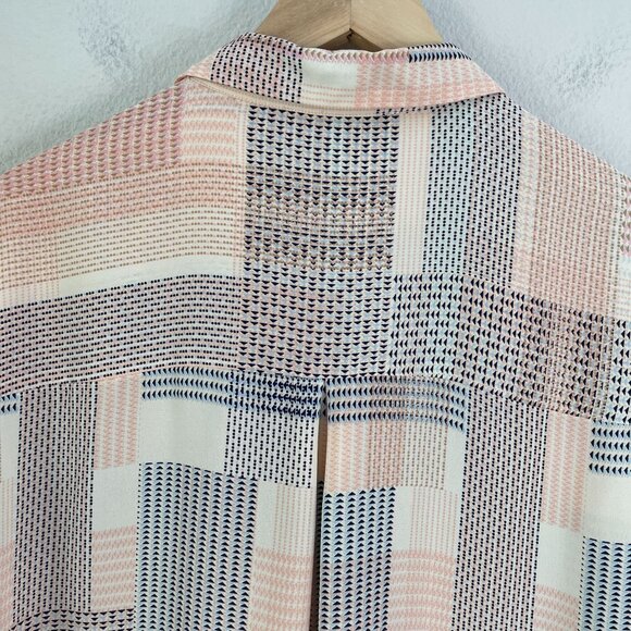 Rose+Olive Womens Plus 2X Button Up Blouse Patchwork Pattern 3/4 Sleeve Shirt - Picture 10 of 10